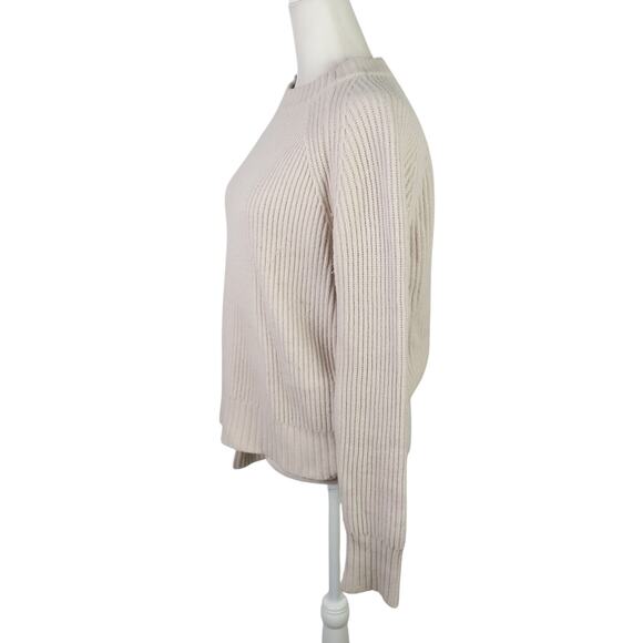 Wilfred Free Aritzia tan cream ribbed knit wool pullover sweater XS - Picture 3 of 8